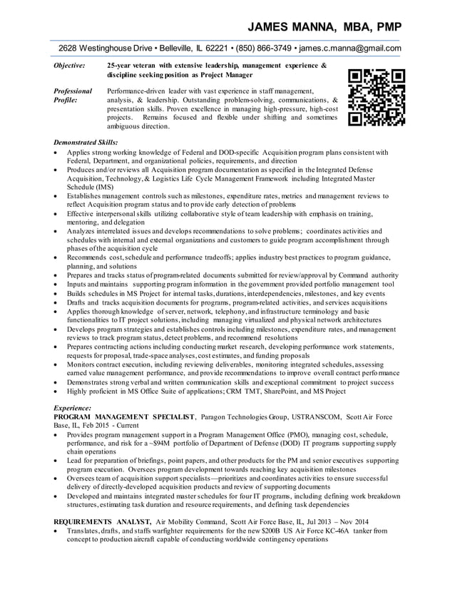 JAMES_MANNA_Revised_Resume (Paragon)v1 | PDF