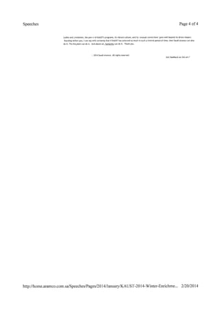 KAUST WEP - Jan 2014 - CEO Speech