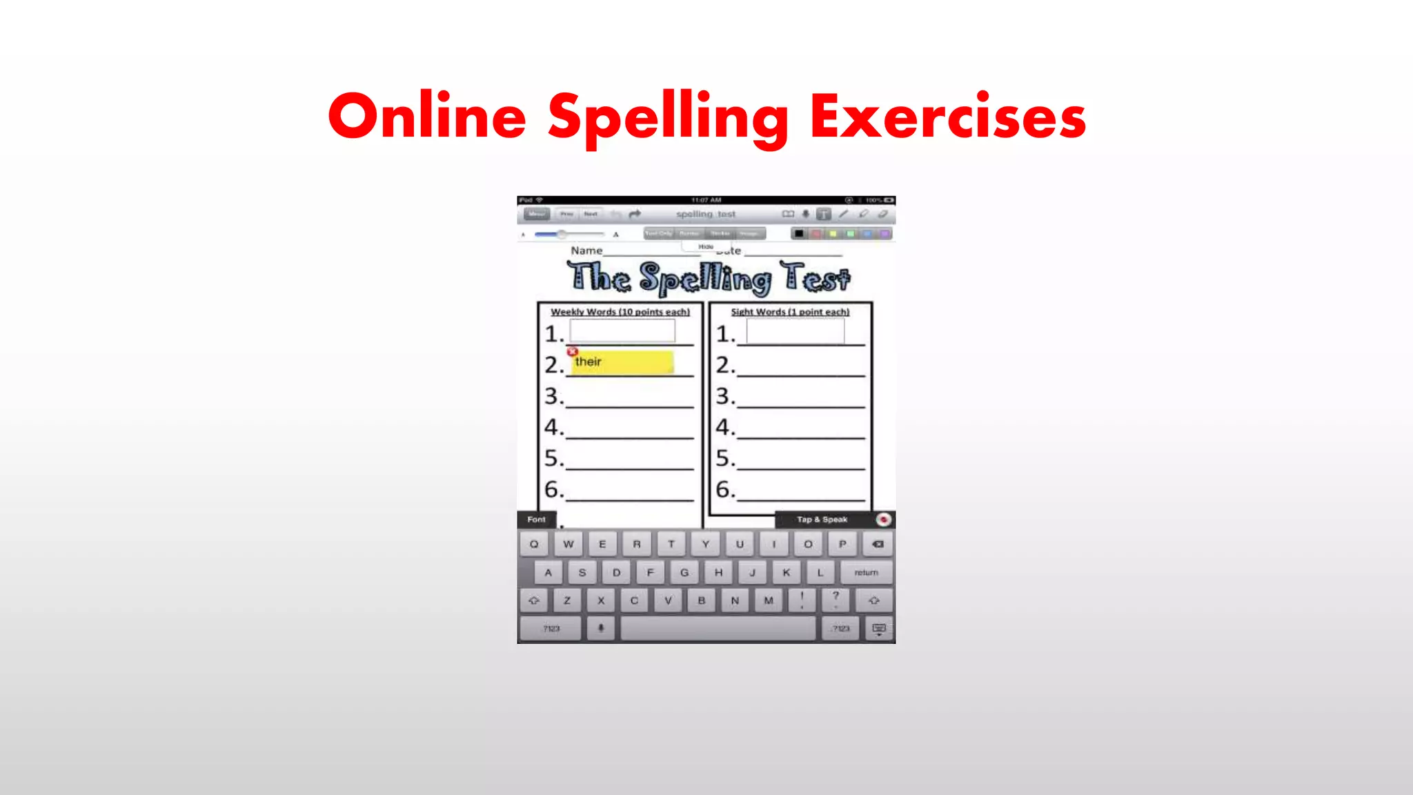 Online Spelling Exercises
 