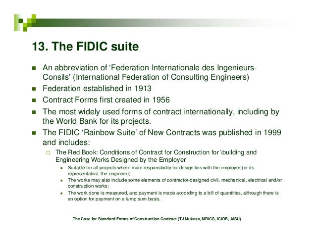 forms nec3 contract Case Construction Standard Forms of for Contract The