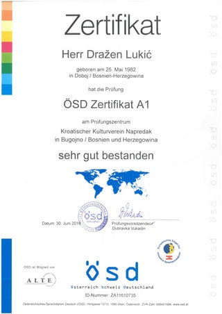 OSD Certificate