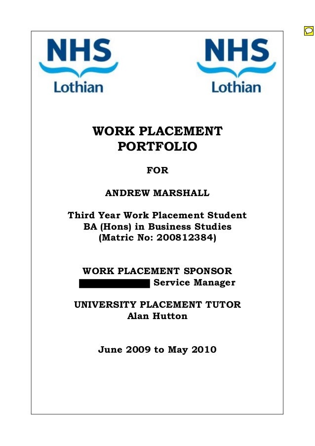 Work Placement Portfolio work-placement-portfolio
