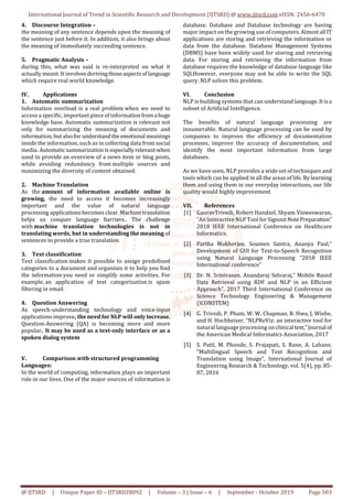 Natural Language Processing Theory, Applications and Difficulties | PDF