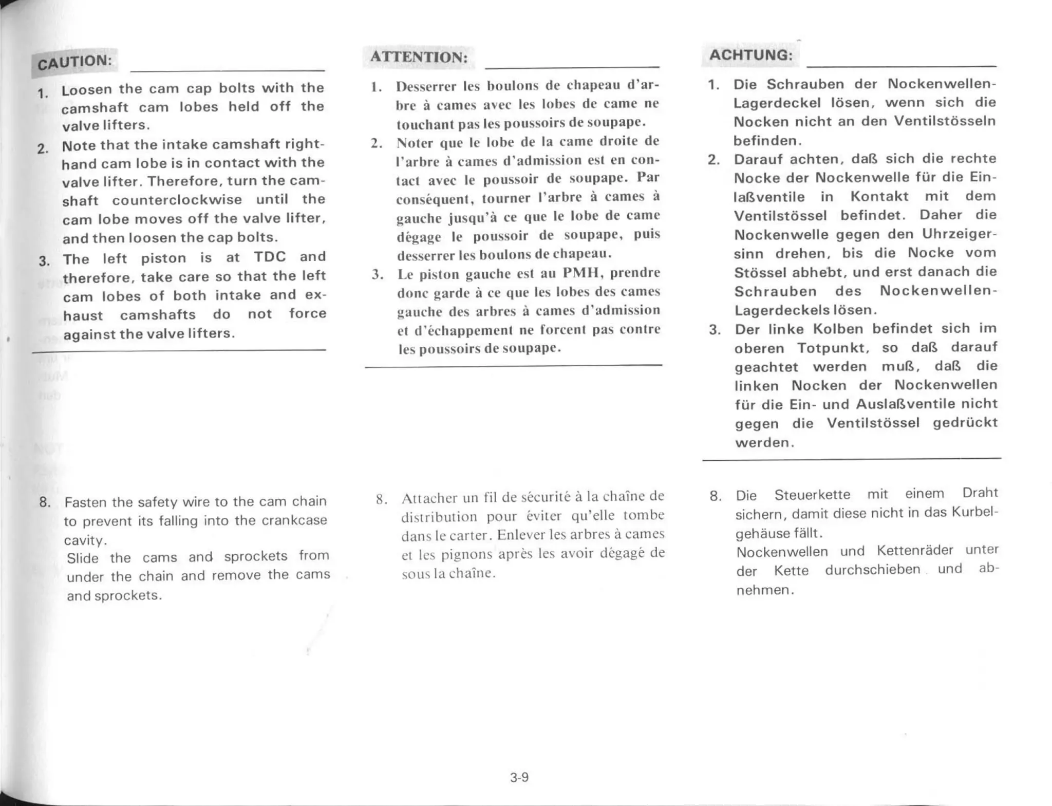 YAMAHA XS 400 1982 - service manual_chapter3_engine_overhaul_part1