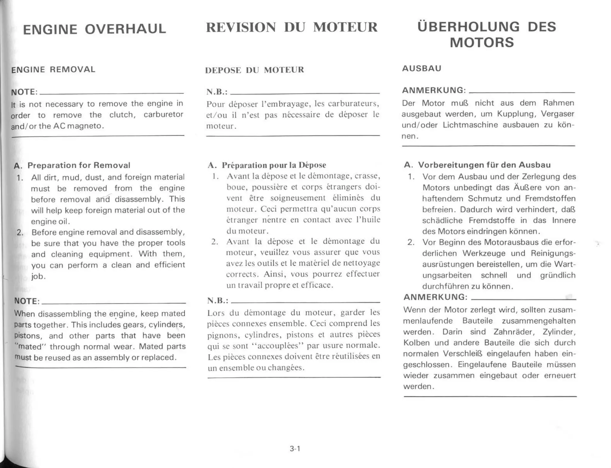 YAMAHA XS 400 1982 - service manual_chapter3_engine_overhaul_part1