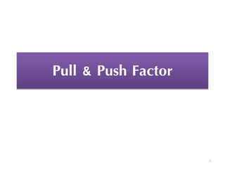 Pull & Push Factor
20
 