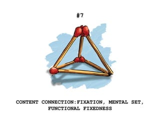 #7
CONTENT CONNECTION:FIXATION, MENTAL SET,
FUNCTIONAL FIXEDNESS
 