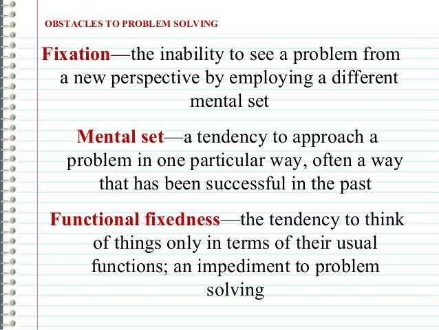 fixation problem solving psychology examples