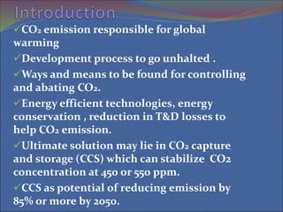 Carbon Dioxide Capture and Storage (CSS) System | PPT