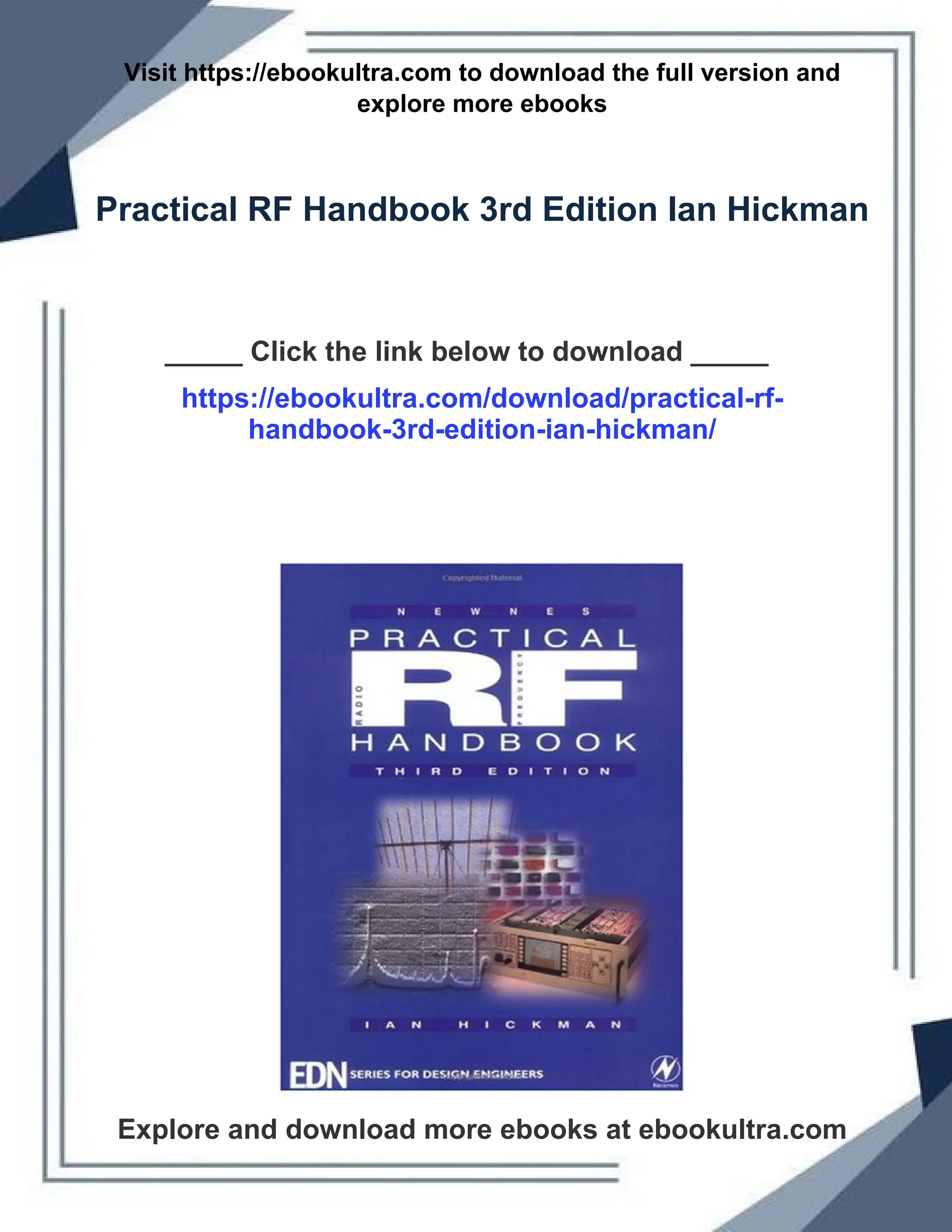 Practical RF Handbook 3rd Edition Ian Hickman | PDF
