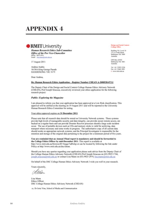 66 Andrea Andric
APPENDIX 4
 