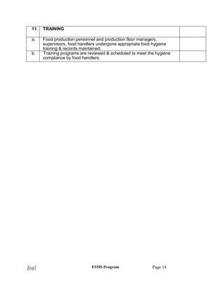 1.Manual of Food Safety Management System, fss act 2006 | PDF