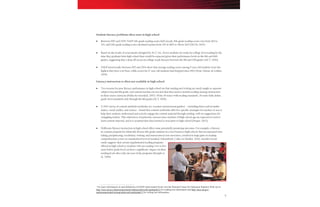 7
Student literacy problems often start in high school
Between 1992 and 2005, NAEP 4th-grade reading scores held steady, 8th-grade reading scores rose from 260 to
262, and 12th-grade reading scores declined 6 points from 292 in 1992 to 286 in 2005 (NCES, 2007).
Based on the results of assessments designed by ACT, Inc., fewer students are ready for college-level reading by the
time they graduate from high school than would be expected given their performance levels in the 8th and 10th
grades, suggesting that a drop off occurs in college-ready literacy between the 8th and 12th grades (ACT, 2006).
NAEP trend results between 1971 and 2004 show that average reading scores among 9-year-old students were the
highest they have ever been, while scores for 17-year-old students had dropped since 1992 (Perie, Moran, & Lutkus,
2005).
Literacy instruction is often not available in high school
Two reasons for poor literacy performance in high school are that reading and writing are rarely taught as separate
subjects beyond 8th grade, and content teachers do not feel that they need to include reading strategy instruction
in their course curricula (Heller & Greenleaf, 2007). Of the 49 states with reading standards, 28 states fully define
grade-level standards only through the 8th grade (ACT, 2006).
A 2002 survey of content methods textbooks (i.e. teachers instructional guides) —including three each in mathe-
matics, social studies, and science—found that content textbooks offer few specific strategies for teachers to use to
help their students understand and actively engage the content material through reading, with no suggestions for
struggling readers. This omission is of particular concern since students of high school age are expected to read to
learn content material, and it is assumed that they learned to read prior to high school (Draper, 2002).
Deliberate literacy instruction in high school offers some potentially promising outcomes. For example, a literacy-
in-content program for ethnically diverse 9th-grade students in a San Francisco high school, that incorporated note
taking, paraphrasing, vocabulary, writing, and instruction in text structures, resulted in large gains in reading
comprehension scores on standardized tests (Greenleaf, Schoenbach, Cziko, & Mueller, 2001). Another recent
study suggests that certain supplemental reading programs
offered in high school to students who are reading two to five
years below grade level can have a significant impact on their
reading levels after only one year of the programs (Kemple et
al., 2008).
1
For more information on and definitions of NAEP achievement levels visit the National Center for Education Statistics Web site at
http://nces.ed.gov/nationsreportcard/reading/achieveall.asp#grade12 for reading test information and http://nces.ed.gov/
nationsreportcard/writing/achieveall.asp#grade12 for writing test information.
 