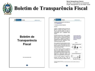 Boletim de Transparência Fiscal 