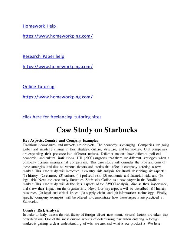 Starbucks case study analysis essays