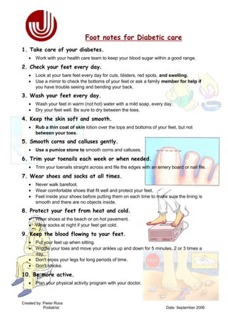 Foot care for Diabetics | PDF