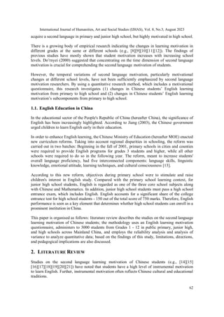 THE ENGLISH LEARNING MOTIVATION OF CHINESE STUDENTS: CROSS-GRADE SURVEY ...