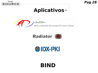 Aplicativos
BIND
Pag 28
 