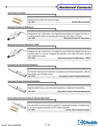 Hardwired Contacts Intrusion Access Catalog August 09 | PDF