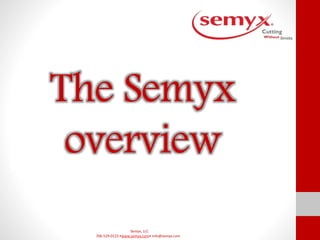 The Semyx
overview
Semyx, LLC
706-529-0123 •www.semyx.com• info@semyx.com
 