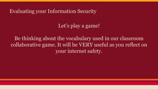 Internet safety Task Overview | PPT