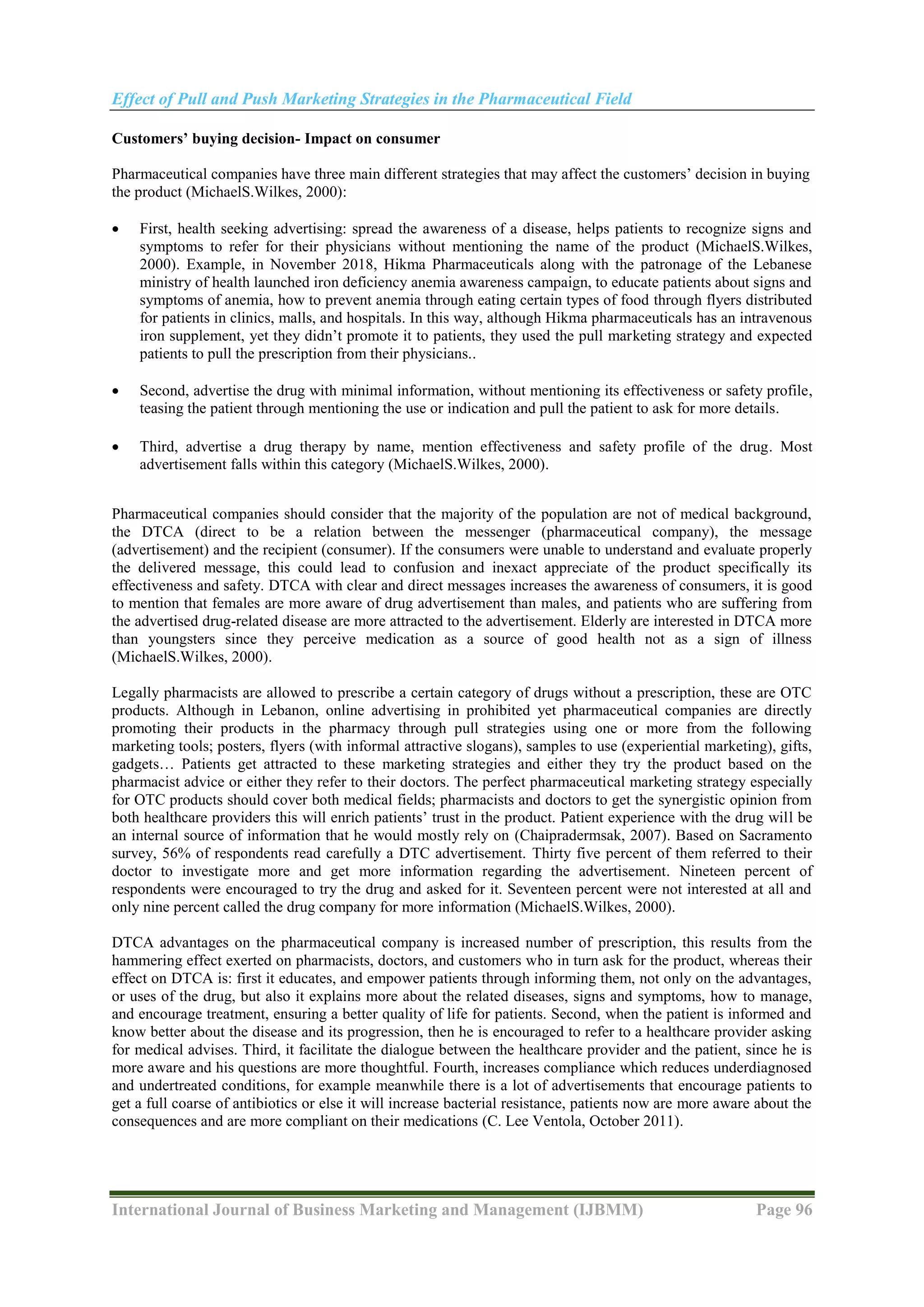 Effect of Pull and Push Marketing Strategies in the Pharmaceutical ...