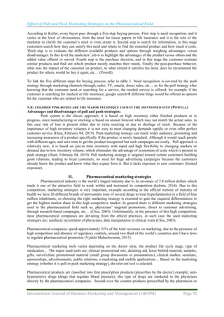Effect of Pull and Push Marketing Strategies in the Pharmaceutical ...