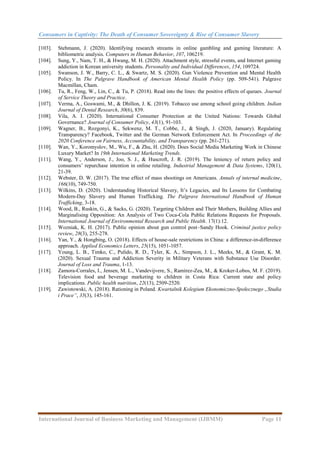 Consumers in Captivity: The Death of Consumer Sovereignty & Rise of Consumer Slavery
International Journal of Business Mar...