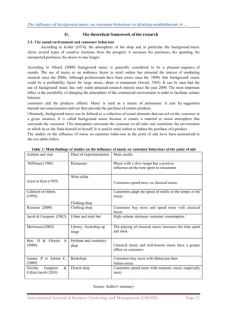 The Influence of Background Music on Consumer Behaviour in Drinking ...