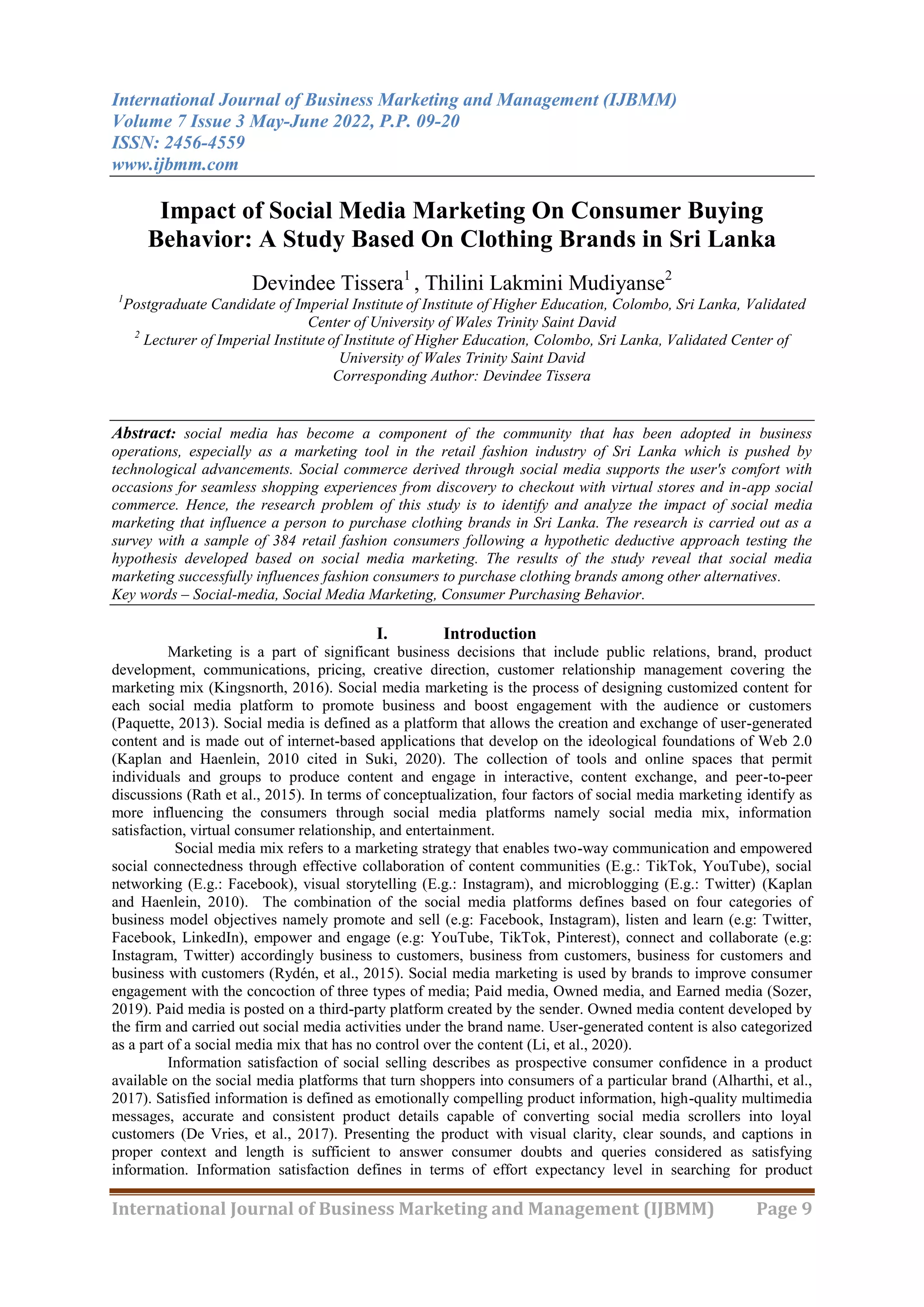 Impact of Social Media Marketing On Consumer Buying Behavior: A Study ...