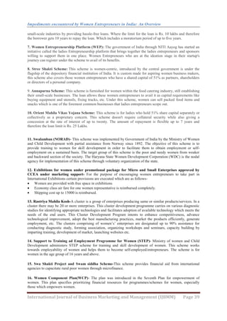 Impediments encountered by Women Entrepreneurs in India: An Overview | PDF