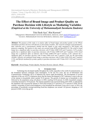 The Effect of Brand Image and Product Quality on Purchase Decision with ...