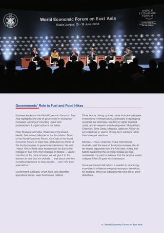 Governments’ Role in Fuel and Food Hikes

Business leaders at the World Economic Forum on East      Other factors driving ...
