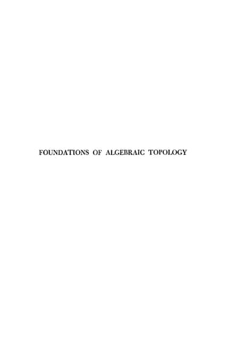 Foundations of Algebraic Topology 1st Edition Samuel Eilenberg | PDF