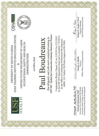 OTI 502 Update Certificate