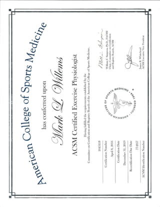 Exercise Physiologist Certificate