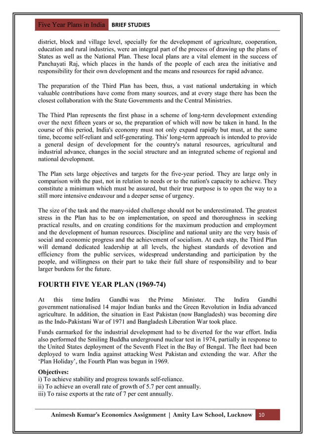 Five Year Plans In India Pdf Economy Business And Finance