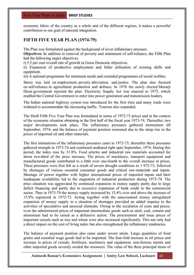 Five Year Plans In India Pdf Economy Business And Finance