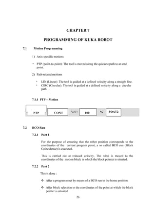 WORKING AND PROGRAMMING OF KUKA ROBOT | PDF