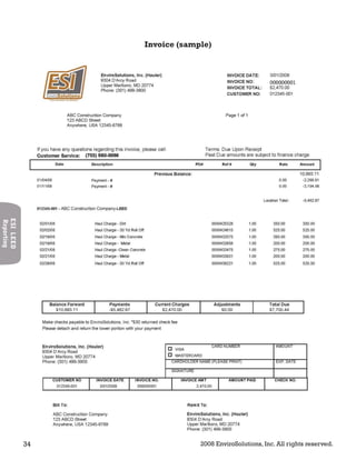 34 2008 EnviroSolutions, Inc. All rights reserved.
ESILEED
Reporting
Invoice (sample)
 