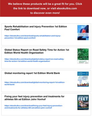 World Report on Child Injury Prevention 1st Edition M. Peden | PDF