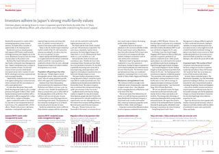 Survey Survey
July 2016 AsiaProperty | 3130 | AsiaProperty July 2016
Residential investment in a nation with a
shrinking population seems counter-
intuitive, but Japan offers a number of
opportunities in the housing sector.
Residential assets are already popular
with Japanese REITs and a small number
of foreign investors have dipped a toe in the
sector. Blackstone Group has been the major
overseas player in the market so far.
Koichiru Obu, head of alternatives research,
Asia Pacific, at Deutsche Asset Management,
says: “Japan’s residential sector is unique in
Asia in a number of ways. It is the only
country to have an active multi-family
investment sector, with a number of active
REITs, which gives investors a potential exit
and encourages liquidity.
“Multi-family residential assets also tend
to be higher-yielding than commercial ones,
which contrasts with the circumstances in
other major global cities.”
JLL data show that prime Tokyo multi-
family housing assets trade at 4.5%, a 120bps
premium over grade A offices, while multi-
family/residential assets elsewhere offer a
yield spread to offices ranging from +25bps
in New York to -239bps in Shanghai.
Japan’s residential market is not volatile:
JLL says the 10-year standard deviation of
rents is just 2.7%, compared with 7.7% for
offices. Thanks to the sector’s ‘safe haven’
reputation, rental growth expectations,
expected wage increases and cheap debt
costs, JLL predicts investor interest to
continue and claims yields could fall to 4%.
Tokyo is also the world’s largest residential
market outside of the US, with transaction
volumes exceeding ¥2.1trn ($20.7bn) over
the 2010-2014 period, JLL says.
Japan’s ageing and shrinking population
is a negative factor for the nation’s residential
market overall; the 127m population is
predicted to shrink to 87m by 2060, although
the government hopes to be able to stabilise
the population at 90-100m.
Population still growing in key cities
But Obu says: “Despite Japan’s overall
demographic picture, Tokyo and a few other
major cities are seeing population growth,
which will support the residential market.”
Statistics from Tokyo Metropolitan
Government show the population of Tokyo
Prefecture as of March 2016 was 13.5m, up
12% since 2000. Notably, the population of
Tokyo’s 23 wards was 9.3m, or about 68% of
the total population in the prefecture. This
reflects a 14% rise over the past 16 years.
Urbanisation is one of the largest factors
contributing to this trend. The population in
the central five wards grew to 1m in March,
up around 34% over the past 16 years.
Savills has analysed how rents in different
Tokyo districts compare with the city average.
have much scope to improve the leasing
profile of their properties.”
A significant factor in the sector’s
popularity is the cost and availability of debt.
Private equity buyers such as Blackstone
have been able to borrow 80% of asset value
at a low all-in cost compared with other
markets, leading to an attractive cash on
cash yield for their investment.
Blackstone made its big splash into Japan
residential in 2014, first reported in
AsiaProperty, buying GE Japan Corporation’s
100% owned residential real estate business
for more than ¥190bn. The business owned
and operated more than 200 residential
properties, consisting of over 10,000 units
mainly in Tokyo, Osaka, Nagoya and Fukuoka.
Blackstone a strong believer in resi
“We continue to believe strongly in the
residential sector’s fundamentals, especially
in Japan’s major cities,” Alan Miyasaki,
senior managing director at Blackstone, said
at the time of the deal.
The private equity firm followed the GE
deal in 2015 with the $450m acquisition of
Japan Residential Investment Company, a
fund listed on the London AIM market.
JRIC owned 59 residential properties worth
¥46bn in Tokyo, Osaka and Nagoya.
It has been rumoured that Blackstone plans
to exit its Japanese residential investments
Residential: JapanResidential: Japan
Investors adhere to Japan’s strong multi-family values
Overseas players are being drawn to invest in Japanese apartment blocks by yields that, In Tokyo,
outstrip those offered by offices, with urbanisation and cheap debt underpinning the sector’s appeal
In Q1 206, the central five wards had the
highest premium rate, at 15.2%.
The South and the Inner North recorded
4.4% and 1.8% premiums respectively. The
outer areas, meanwhile, had the lowest
premiums, the lowest figure being in the
Outer East, at -22.0%, followed by the Outer
North, at -13.3%, and West, at -7.4%.
Tetsuya Kaneko, head of research and
consultancy, says: “Notably, the Inner East,
consisting of Koto, Sumida and Taito Ward,
has a low premium of around 5.1%, but [this]
is gradually increasing and is projected to
keep improving, amid expectations with
regard to several plans to transform the area
before the Olympic Games in 2020.
“We expect further urbanisation to drive
strong demand in Tokyo’s central five wards,
especially for smaller household sizes. The
residential sector should remain stable for the
foreseeable future. We expect occupancy
rates to continue their strong trend, driving
stable rent revenues in this core sector.”
Landlords need to note that the leasing
market is weighed very heavily to tenants.
Most Japanese people who have lived in the
same apartment for a decade would have not
experienced a rent rise, although this is in
the context of an economy battling deflation.
Rent increases come from new tenancies.
Obu says: “Tenancy terms are very
favourable to the tenant, so investors do not
Japanese urbanisation rate
The rate is expected to near 75% by 2030
%
1980
1985
1990
1995
2000
2005
2010
2015e
2020e
2025e
2030e
50
75
70
65
60
55
Source: Statistics Japan, Demographia, Deutsche Asset Man.
Tokyo rent index v Tokyo condo price index, Jan 2010-Jan 2016
Condominium price rises have outpaced a more steady increase in Tokyo rents
Jan 2001 = 100
Jan2010
Jul2010
Jan2011
Jul2011
Jan2012
Jul2012
Jan2013
Jul20103
Jan20104
Jul2014
Jan2015
Jul2015
Jan2016
90
120
120
120
-Rent index in Tokyo 5 ku -Condo price index in Tokyo (12m rolling)
Source: Real Estate Economic Institute, LMC, Deutsche Asset Management
Migration inflow to key Japanese cities
Migration has peaked in Osaka, Nagoya and
Fukuoka but has continued in the capital
0000s
•Tokyo (l axis) -Osaka -Nagoya -Fukuoka (r axis)
0000s
2004
2005
2006
2007
2008
2009
2010
2011
2012
2013
2014
0
80
60
40
20
0
12
9
6
3
Source: Statistics Japan, Demographia, Deutsche Asset Man.
through a J-REIT flotation. However, the
firm has begun to sell some of its residential
holdings. For example, it recently agreed a
deal with Comforia Residential REIT to sell
a 42-unit block in Sapporo for ¥1.25bn.
In October, Lone Star Funds bought
Singapore REIT Saizen for S$517m ($383.3m)
and with it acquired a portfolio of 136
Japanese residential assets. Other private
equity players are understood to have picked
up individual multi-family buildings for
highly-leveraged opportunistic strategies.
Last month Singapore’s Straits Trading
bought an Osaka apartments portfolio from
Chinju for ¥6.2bn – the listed group’s first
investment in Japanese residential property.
“The acquisition will complement Straits
Real Estate’s existing investments in Asia
Pacific and is in line with its strategy of
tapping into higher-returning real estate
investment opportunities,” says Desmond
Tang, CEO of Straits Real Estate.
“We are very pleased to enter the Japan
residential market and will look to add
similar assets in Tokyo and Osaka to the
portfolio. The strategy takes advantage of
continuing urbanisation led by young workers
and professionals. We expect this trend to
continue in the foreseeable future, sustaining
demand for good-quality, affordable rental
housing at convenient city-centre locations.”
Hong Kong-based Look’s Asset
Management is taking a different approach
to Tokyo residential investment, hoping to
capitalise on rising residential prices and
increased tourism in what might be termed
a hybrid hospitality/residential strategy. It
plans to raise $50m-100m to invest in Tokyo
residential properties to be rented out on a
short-term basis up until the 2020 Tokyo
Olympics, after which the assets will be sold.
Grosvenor backs “the London of Asia”
UK private real estate group Grosvenor
has been a long-term investor in Japanese
residential and believes Tokyo will become
“the London of Asia” due to its status as a
centre of both business and culture.
Its latest Tokyo residential project, The
Westminster Nanpeidai, a 52-unit refurbished
apartment building in Shibuya, was recently
launched for sale in international markets
including Hong Kong, Taiwan and Singapore
– cities where wealthy investors are keen to
acquire Japanese residential assets due to a
favourable exchange rate and the popularity
of Japan as a tourist destination. Grosvenor
has also developed high-end residential
properties for rent.
Japan has also become more popular with
wealthy Chinese private investors, which is
expected to provide a further outlet for sellers
of residential in major cities, particularly
Tokyo and Osaka.
Japanese REITs’ residential assets
under management by region
Tokyo accounts for around two thirds of J-REITs’
investments in the domestic residential sector
Tokyo 5-ku (32.3%)
Tokyo 23-ku (36.1%)
Greater Tokyo (9.5%)
Greater Osaka (8.9%)
Greater Nagoya (5.1%)
Others (8.1%)
Japanese REITs’ assets under
management by sector
Japanese REITs have invested strongly in the
country’s multi-family housing sector
Retail (18.5%)
Apartment (16.1%)
Industrial (10.7%)
Hotel (3.6%)
Other (0.5%)
Office (50.6%)
Source: Association for Real Estate Securitizaton in Japan,
Deutsche Asset Management
Source: Association for Real Estate Securitizaton in Japan,
Deutsche Asset Management
 
