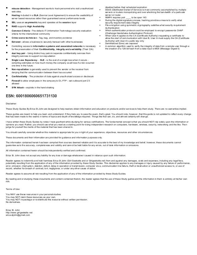 Security Plus Study Material , Preparation guide : CompTIA Security+ ...