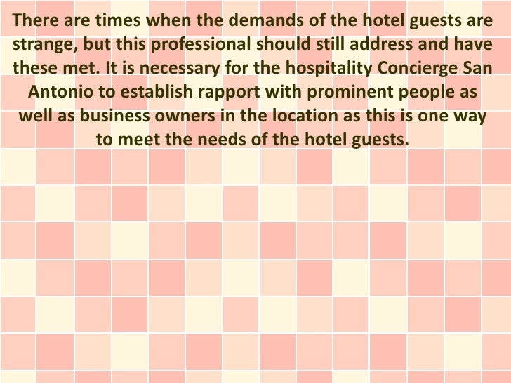 Responsibilities Of A Hotel Concierge In San Antonio