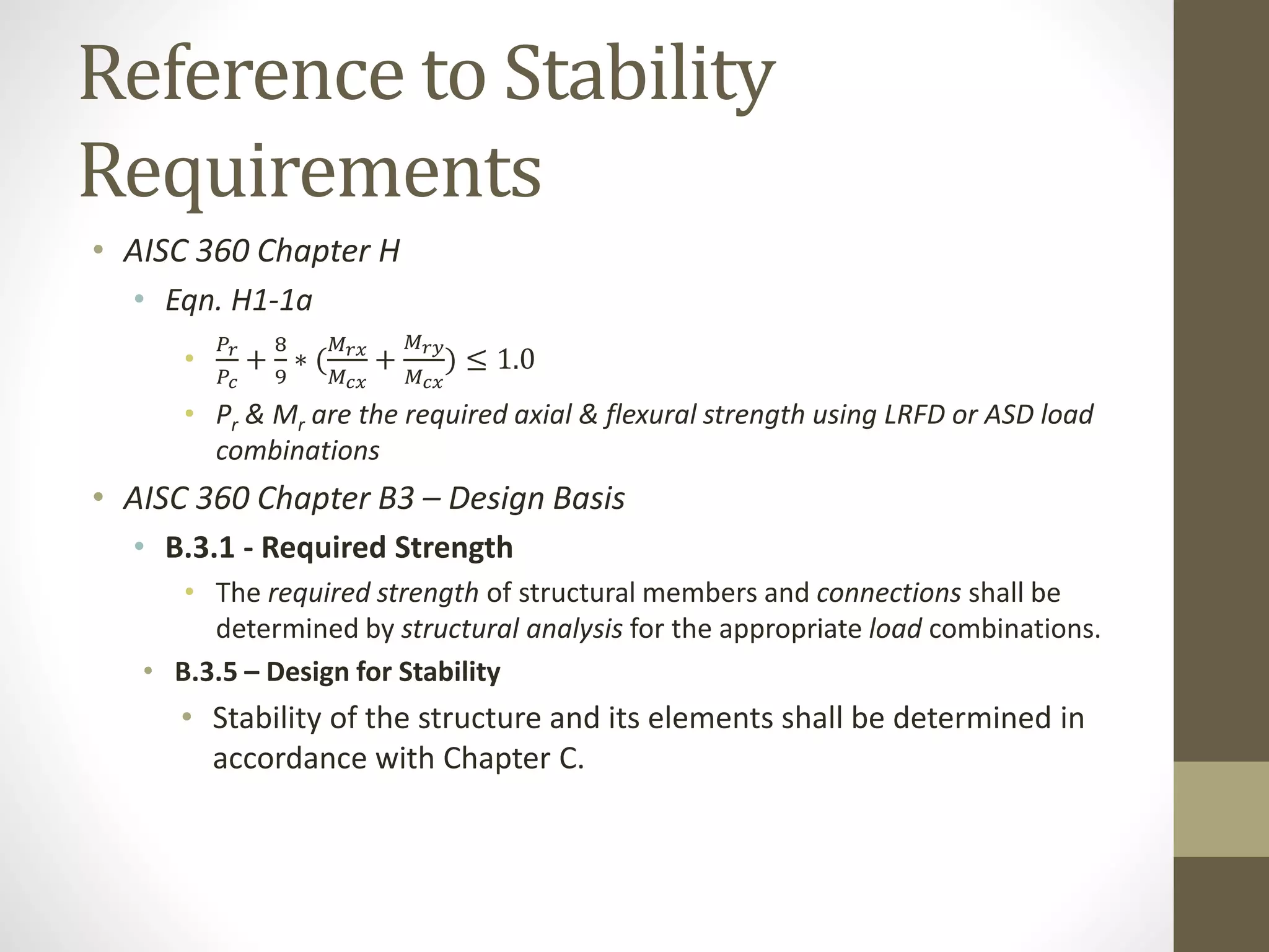 Overview of Direct Analysis Method of Design for | PPTX