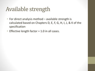 Overview of Direct Analysis Method of Design for | PPTX
