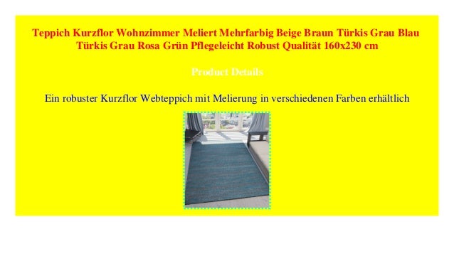 Teppich Kurzflor Wohnzimmer Meliert Mehrfarbig Beige Braun Turkis Gr