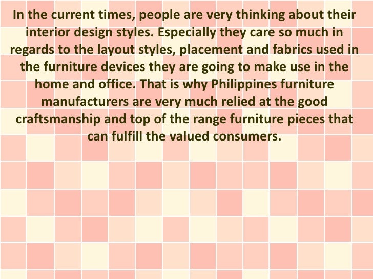 Philippine Furniture Manufacturers Master In Interior
