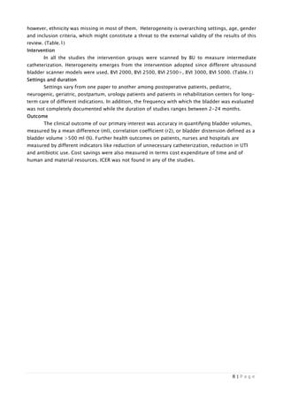 Systematische Review Ultrasound Bladder Scanner Oct. 2016 | PDF
