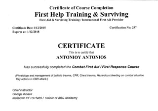Combat First Aid_First Response Course